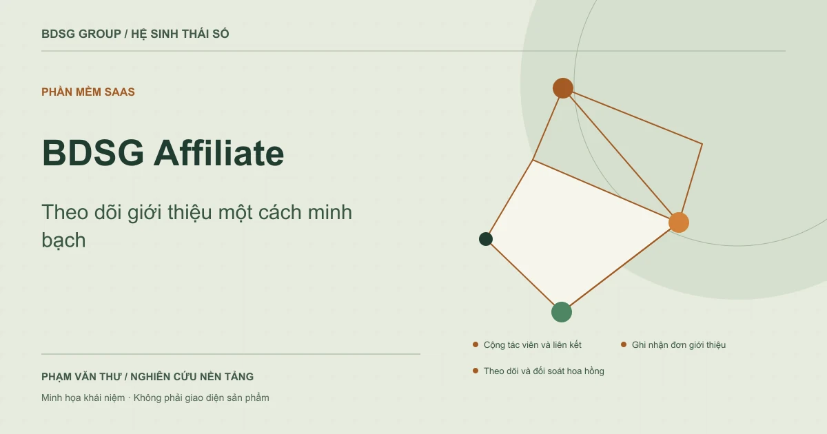 BDSG Affiliate — Theo dõi giới thiệu một cách minh bạch. Minh họa khái niệm nguyên bản.