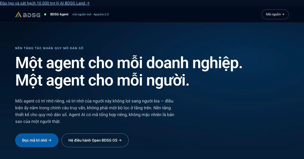 Giao diện website BDSG Agent — ảnh chụp ngày 19/10/2026.