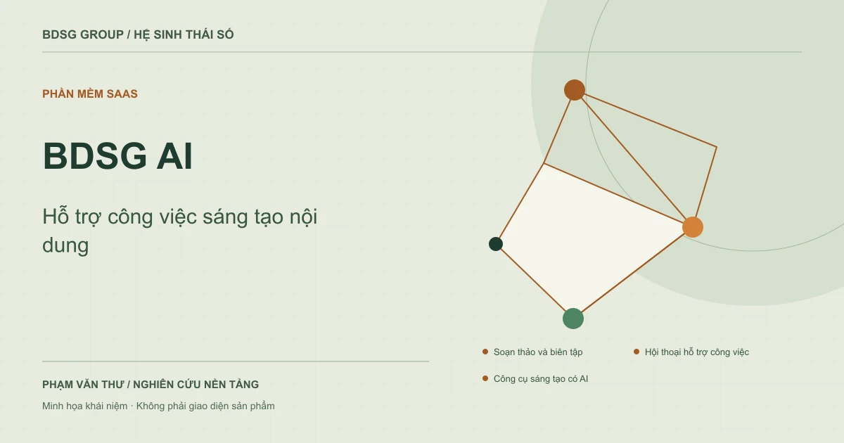 BDSG AI — Hỗ trợ công việc sáng tạo nội dung. Minh họa khái niệm nguyên bản.