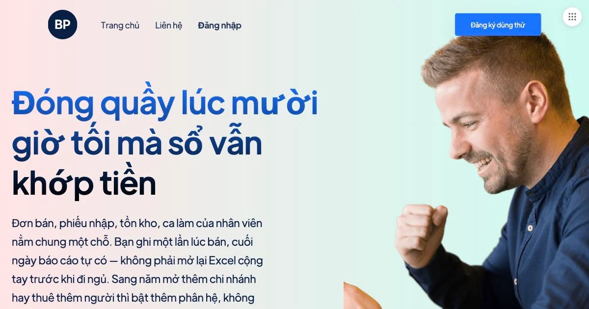 Giao diện website BDSG POS — ảnh chụp ngày 19/10/2026.