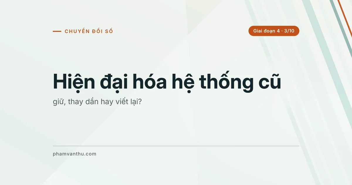 Ảnh bìa bài: Hiện đại hóa hệ thống cũ