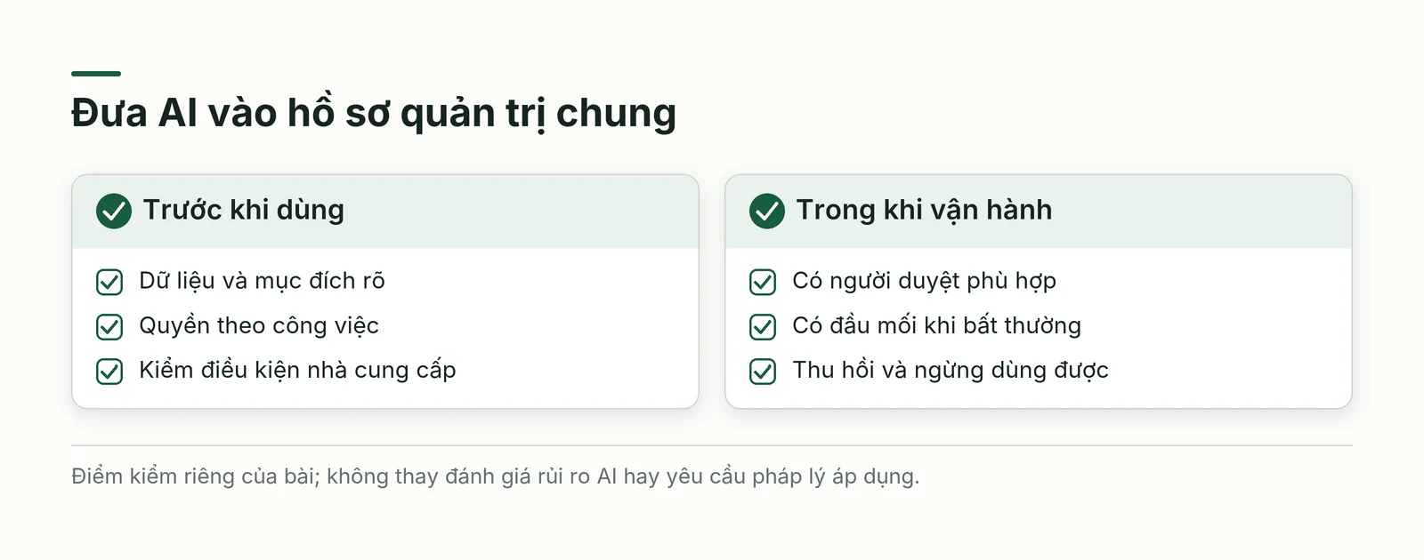 Đưa dịch vụ AI vào danh mục tài sản và nhà cung cấp