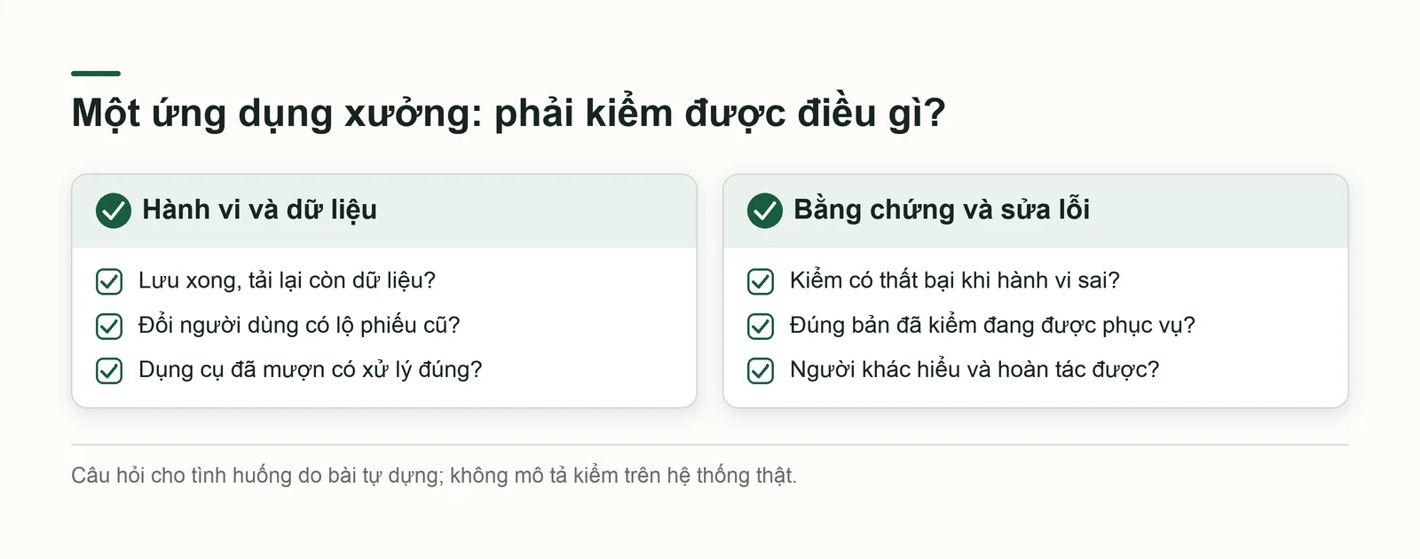 Những câu hỏi kiểm thay đổi trước khi phát hành