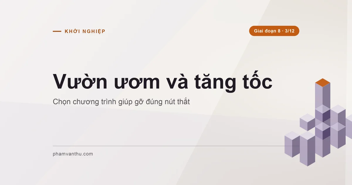 Bìa bài chọn vườn ươm và tăng tốc theo nút thắt của startup