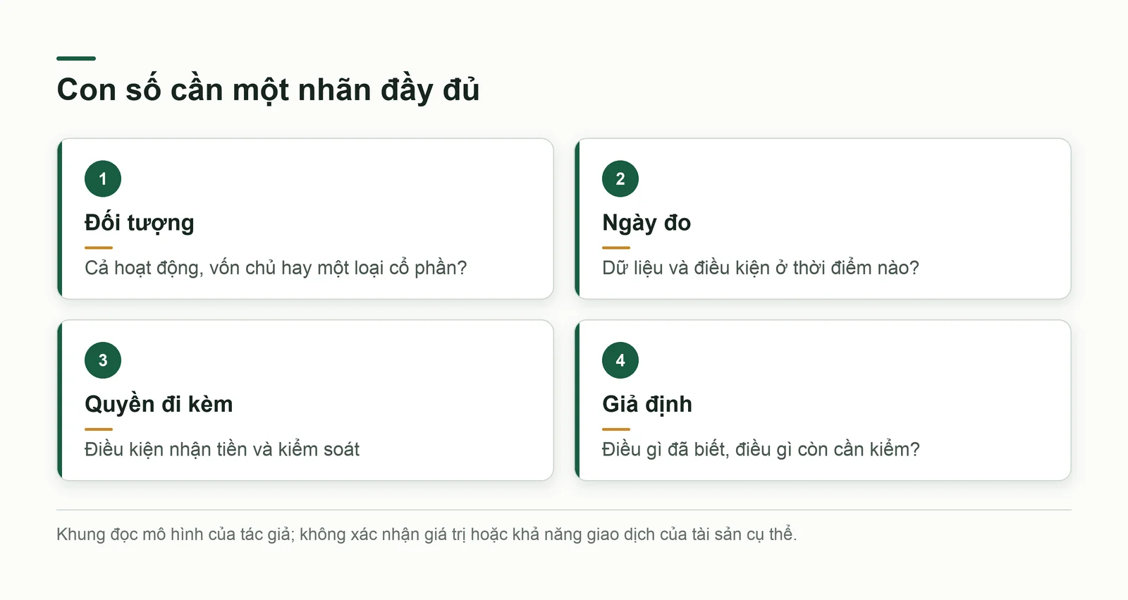 Định giá cần có nhãn đầy đủ