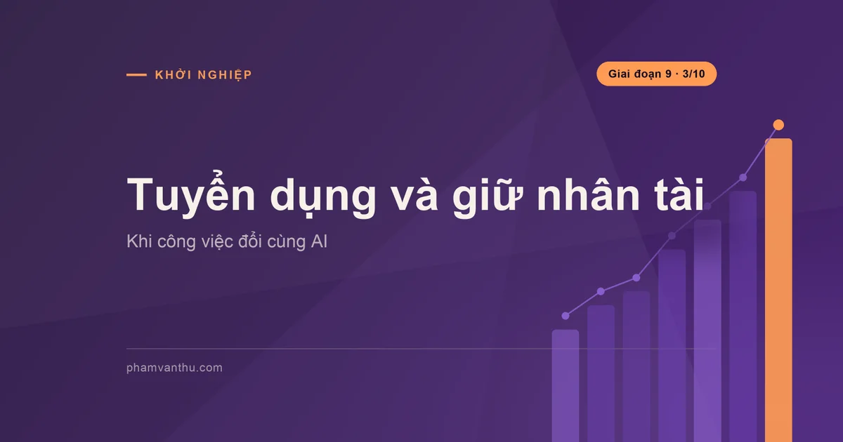 Bìa bài tuyển dụng và giữ nhân tài khi công việc đổi cùng AI