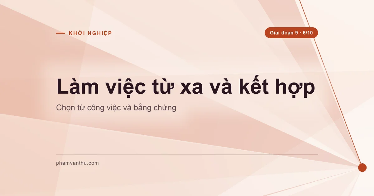 Bìa làm việc từ xa và kết hợp theo công việc và bằng chứng