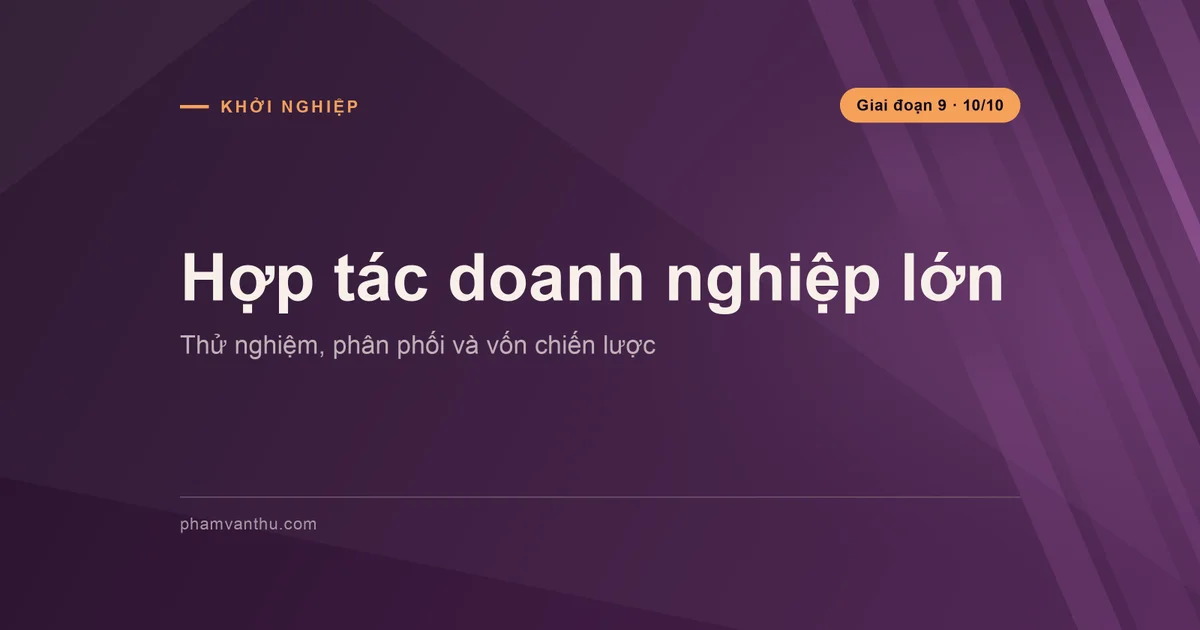 Bìa hợp tác doanh nghiệp lớn với thử nghiệm, phân phối và vốn chiến lược
