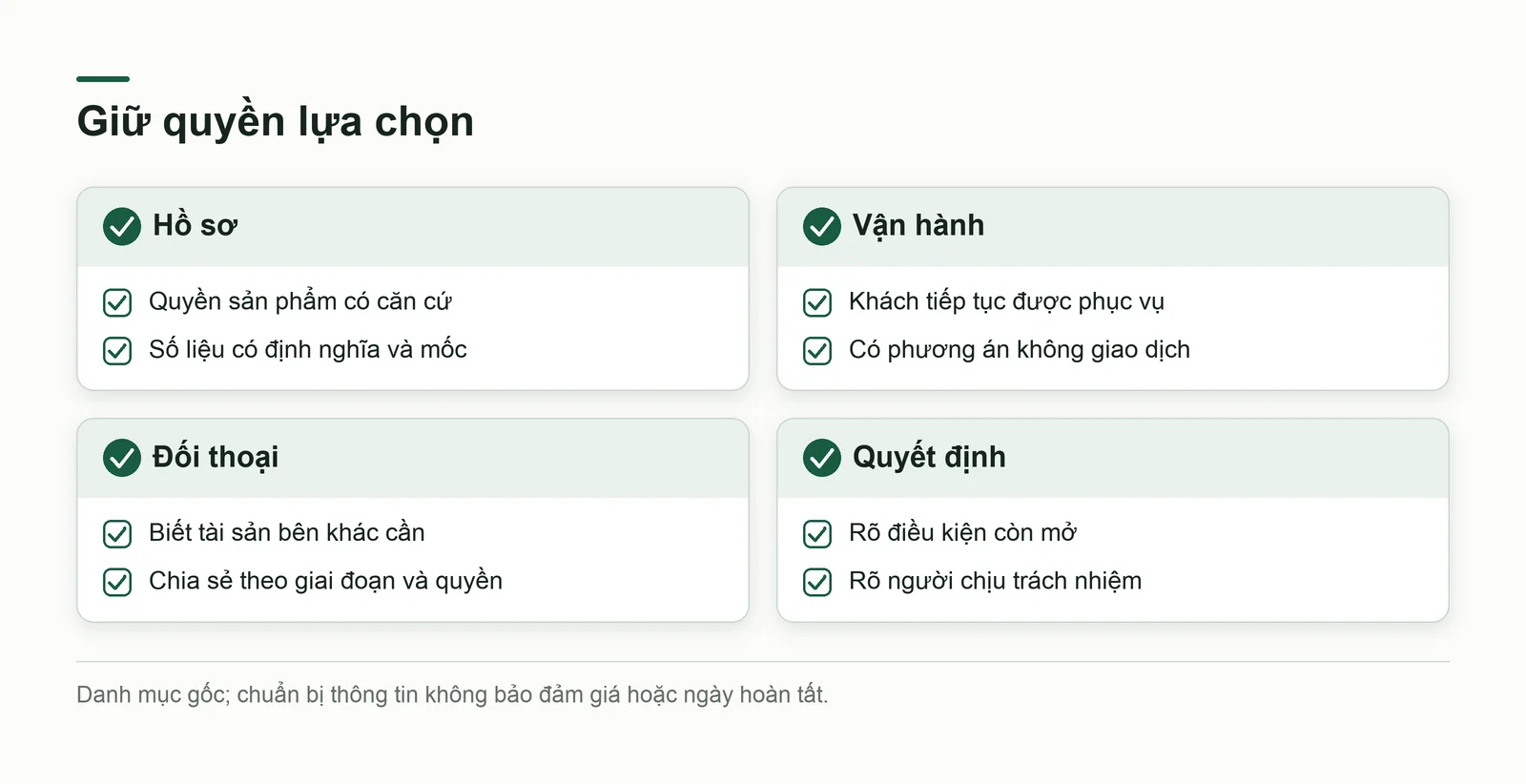 Chuẩn bị khả năng chọn đường đi trước khi có giao dịch