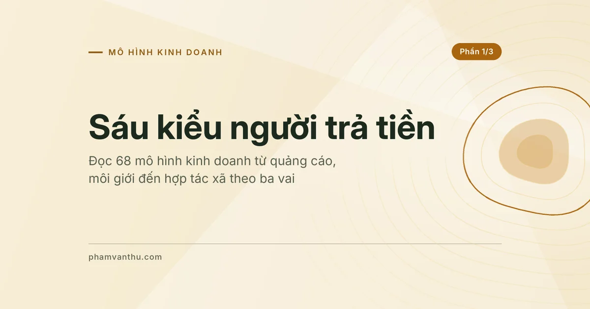Ảnh đại diện bài Bách khoa mô hình kinh doanh, phần 1: sáu kiểu người trả tiền