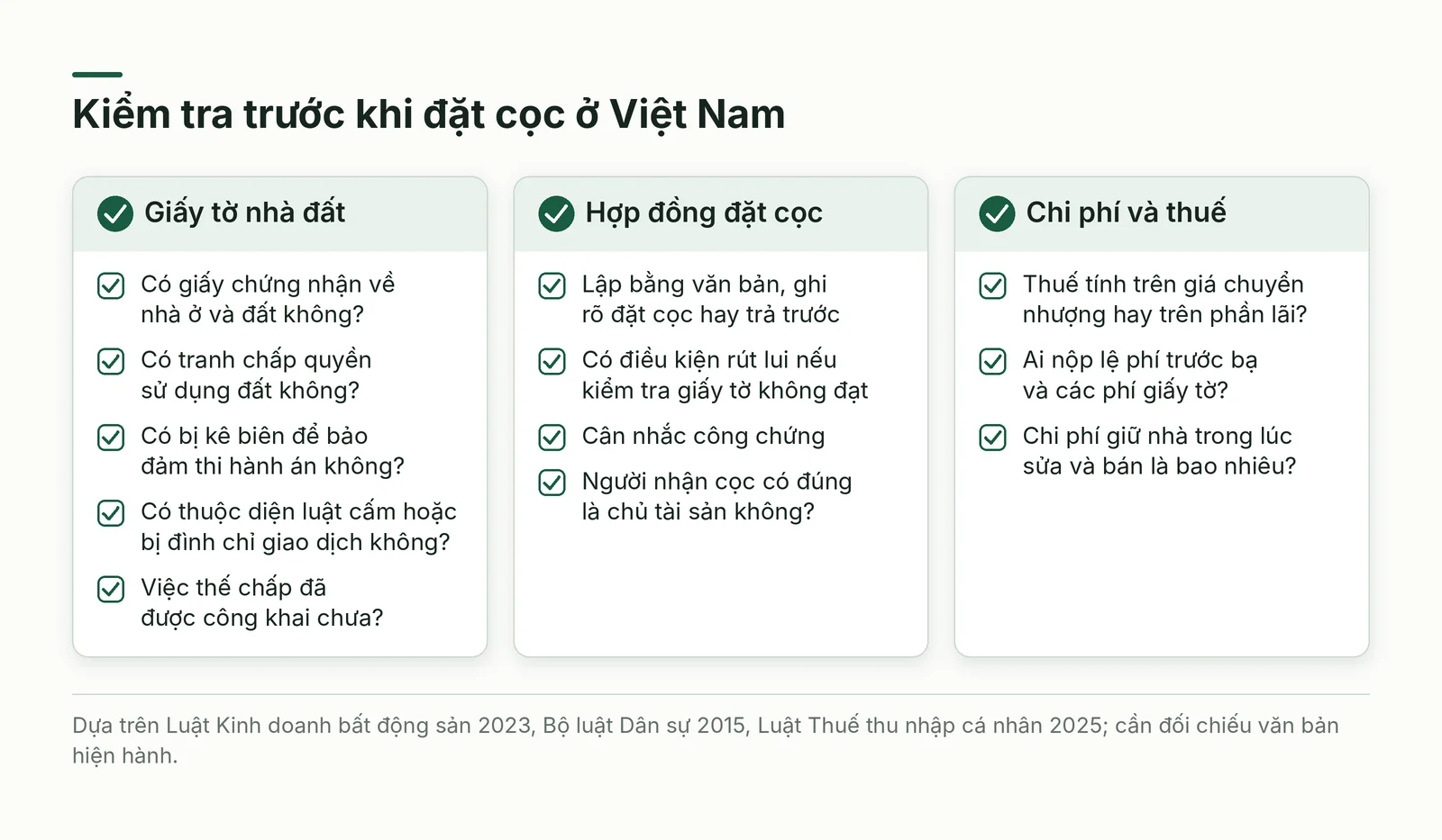 Kiểm tra trước khi đặt cọc