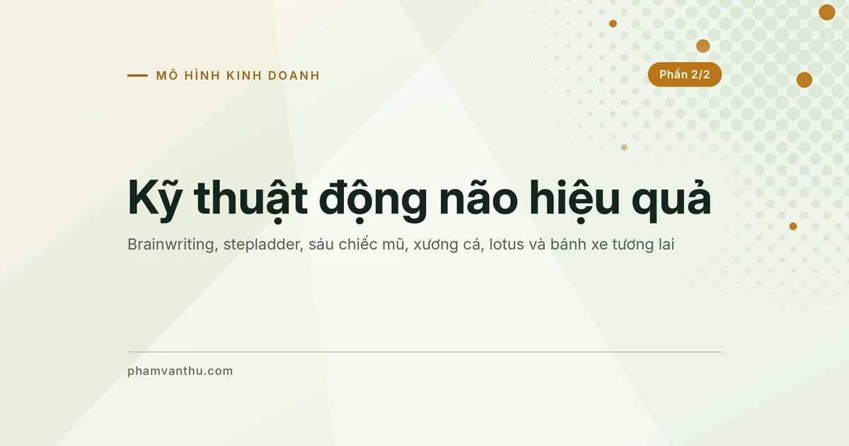 Ảnh đại diện bài Kỹ thuật động não hiệu quả, Phần 2/2