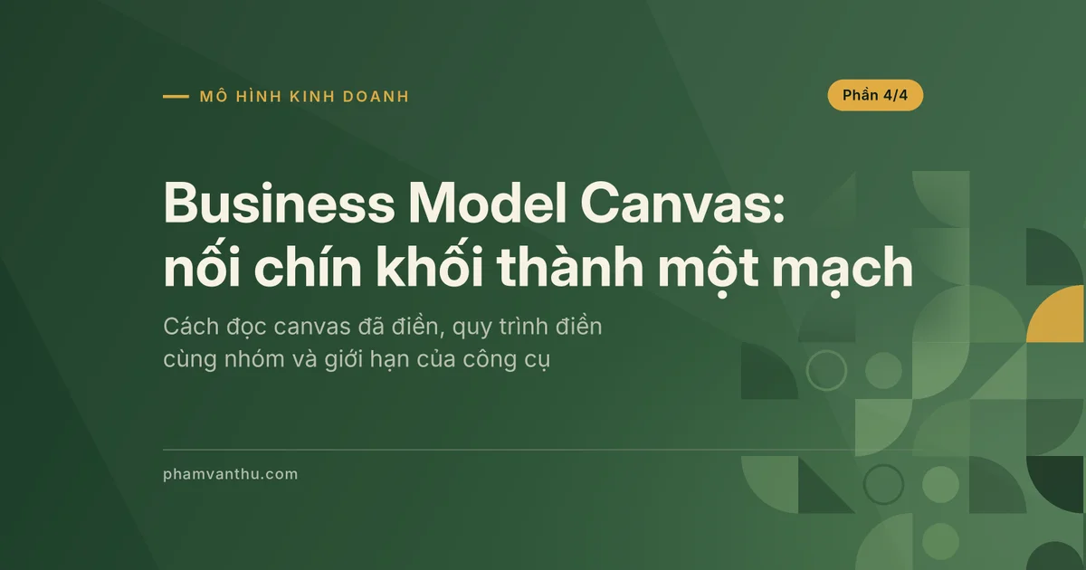 Ảnh bìa bài Business Model Canvas phần 4: nối chín khối thành một mạch
