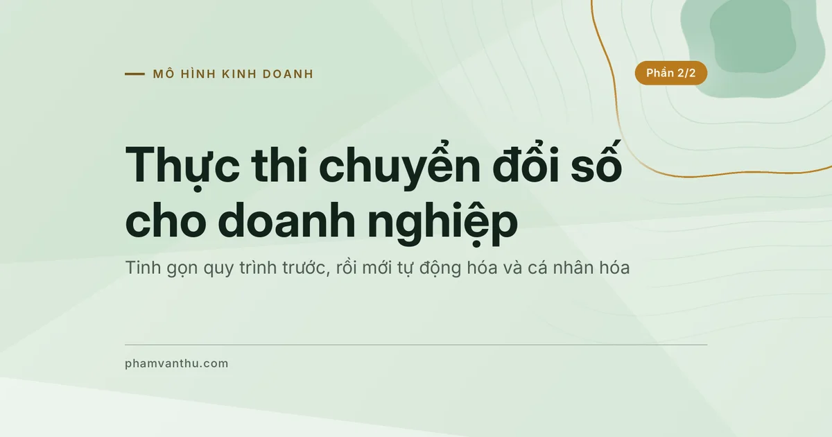 Ảnh đại diện bài Thực thi chuyển đổi số cho doanh nghiệp (Phần 2/2)