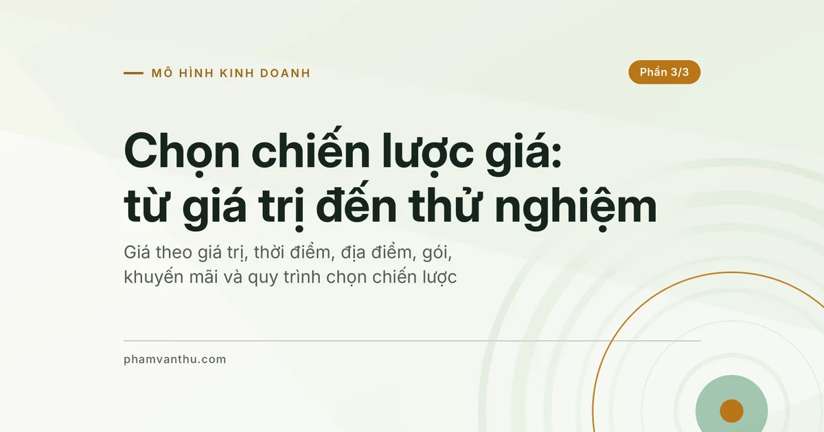 Ảnh đại diện bài về chọn chiến lược giá: giá trị, cách dịch giá và thử nghiệm (Phần 3/3)
