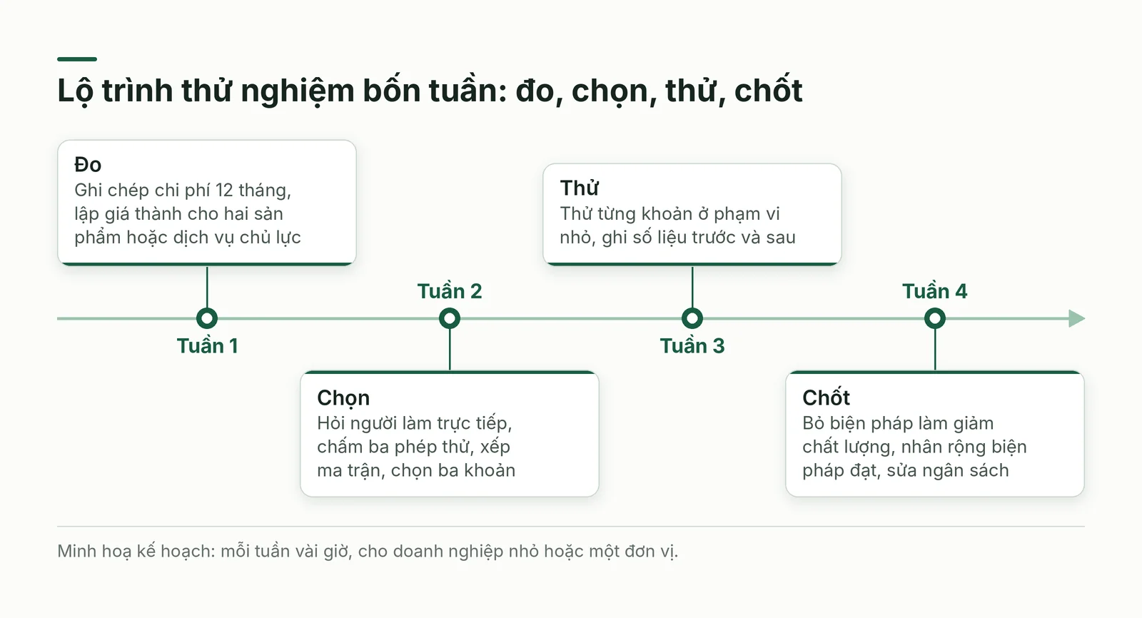 Lộ trình bốn tuần