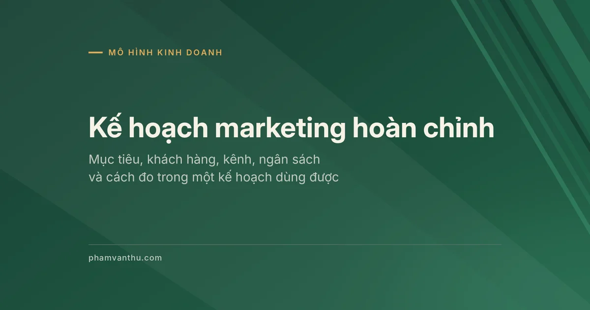 Ảnh đại diện bài kế hoạch marketing hoàn chỉnh: mục tiêu, khách hàng, kênh, ngân sách và cách đo
