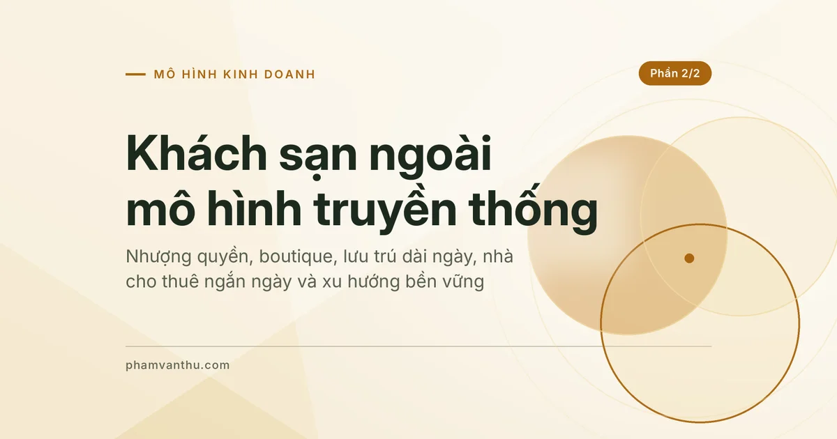 Ảnh đại diện bài về các mô hình khách sạn ngoài truyền thống: nhượng quyền, boutique và nhà cho thuê ngắn ngày