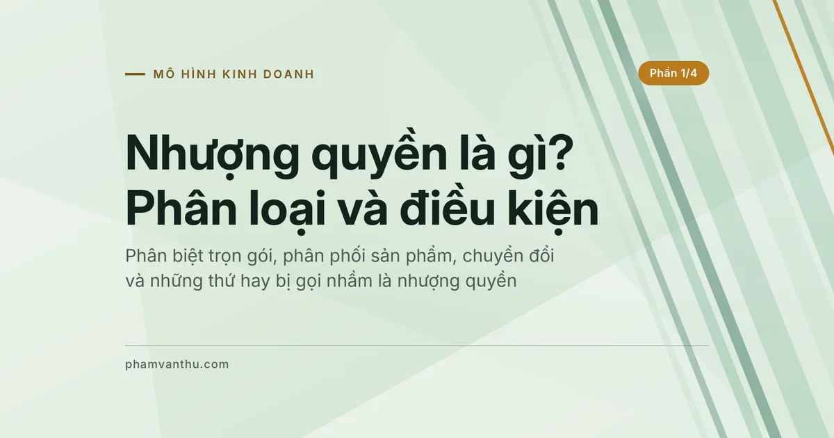 Ảnh đại diện phần 1 của loạt bài về nhượng quyền: phân loại các kiểu nhượng quyền và điều kiện theo luật Việt Nam
