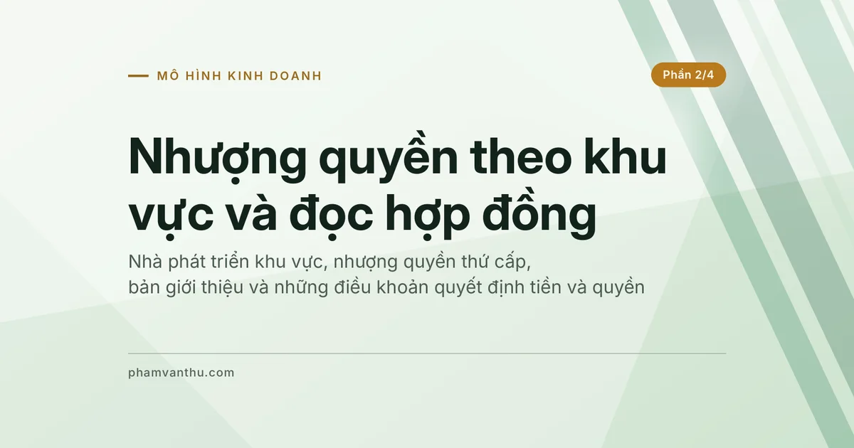 Ảnh đại diện phần 2 của loạt bài về nhượng quyền: quyền theo khu vực, bản giới thiệu và hợp đồng