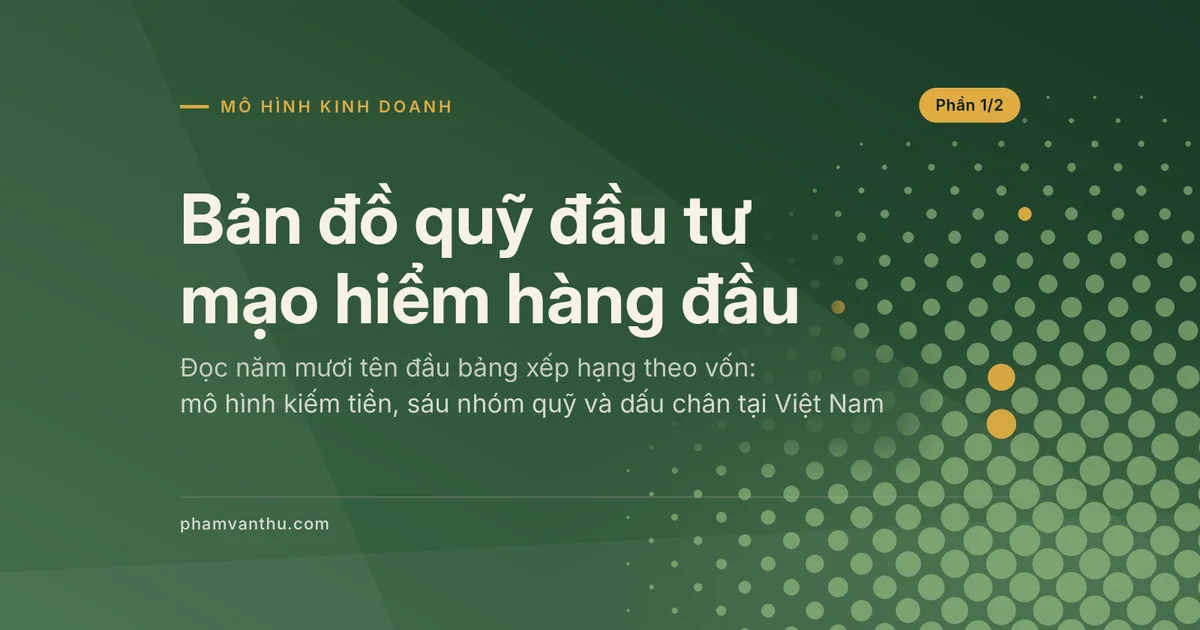 Ảnh đại diện bài về bảng xếp hạng quỹ đầu tư mạo hiểm theo vốn, phần 1/2: mô hình kiếm tiền, sáu nhóm quỹ và dấu chân tại Việt Nam