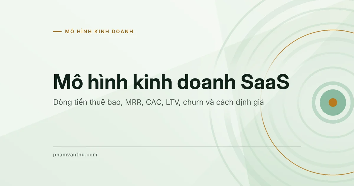 Ảnh đại diện bài mô hình kinh doanh SaaS: thuê bao, dòng tiền và các chỉ số then chốt