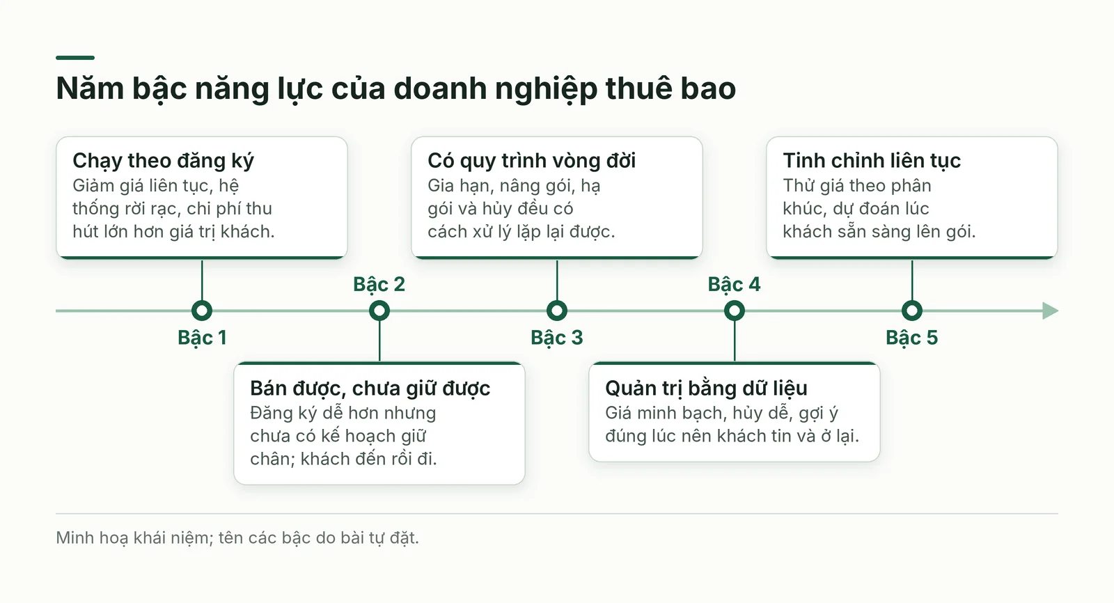 Năm bậc năng lực của doanh nghiệp thuê bao