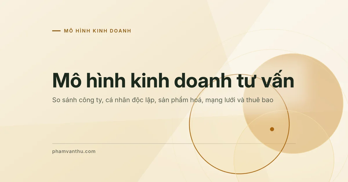 Ảnh đại diện bài về mô hình kinh doanh tư vấn: công ty, cá nhân, sản phẩm hoá và mạng lưới