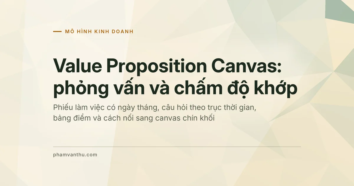 Ảnh bìa bài Value Proposition Canvas: phỏng vấn khách và chấm độ khớp