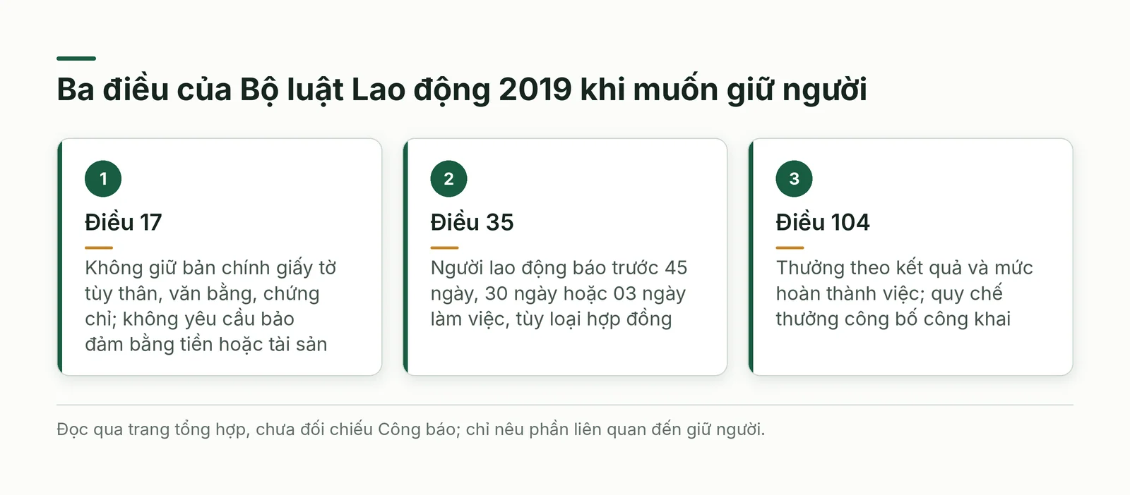 Ba điều của Bộ luật Lao động 2019