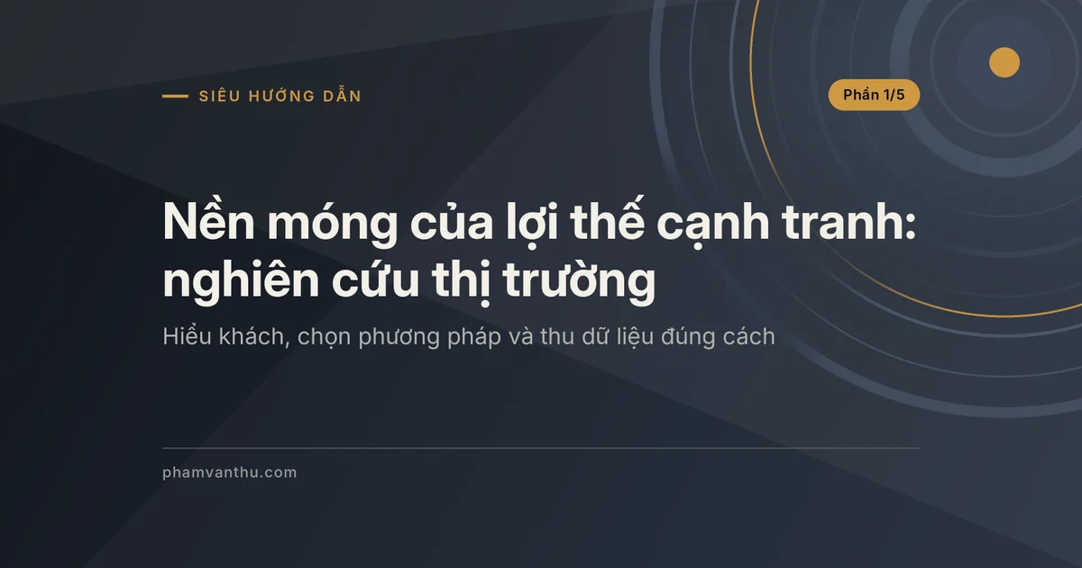 Ảnh đại diện bài Nền móng của lợi thế cạnh tranh, phần 1 trên 5