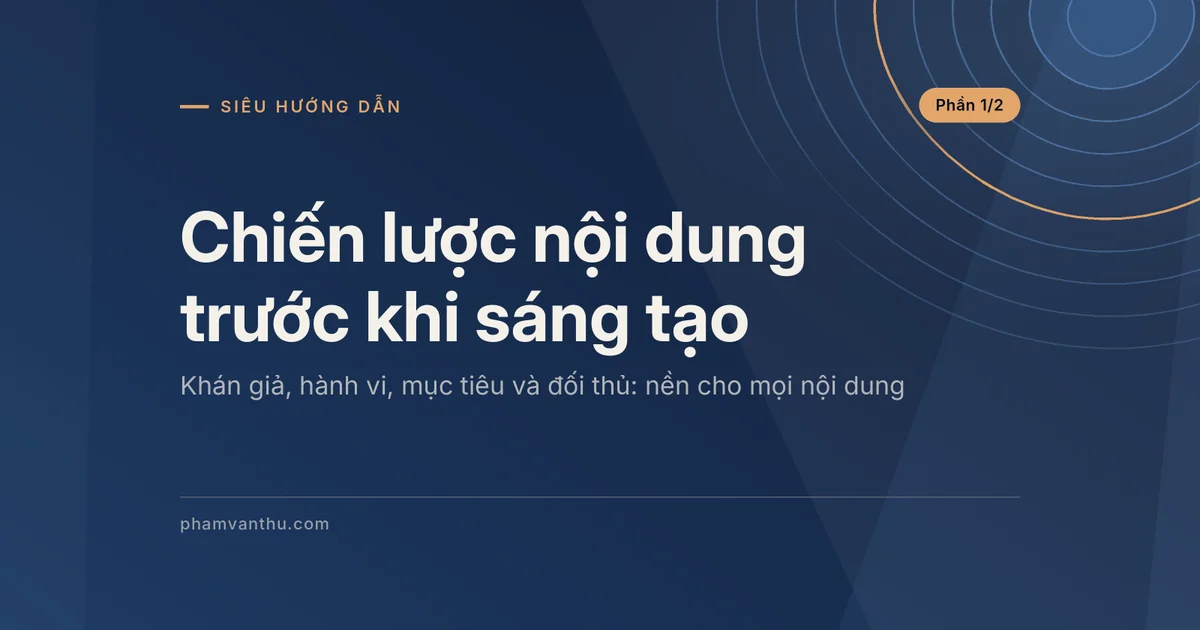 Ảnh đại diện bài Chiến lược nội dung trước khi sáng tạo, phần 1/2