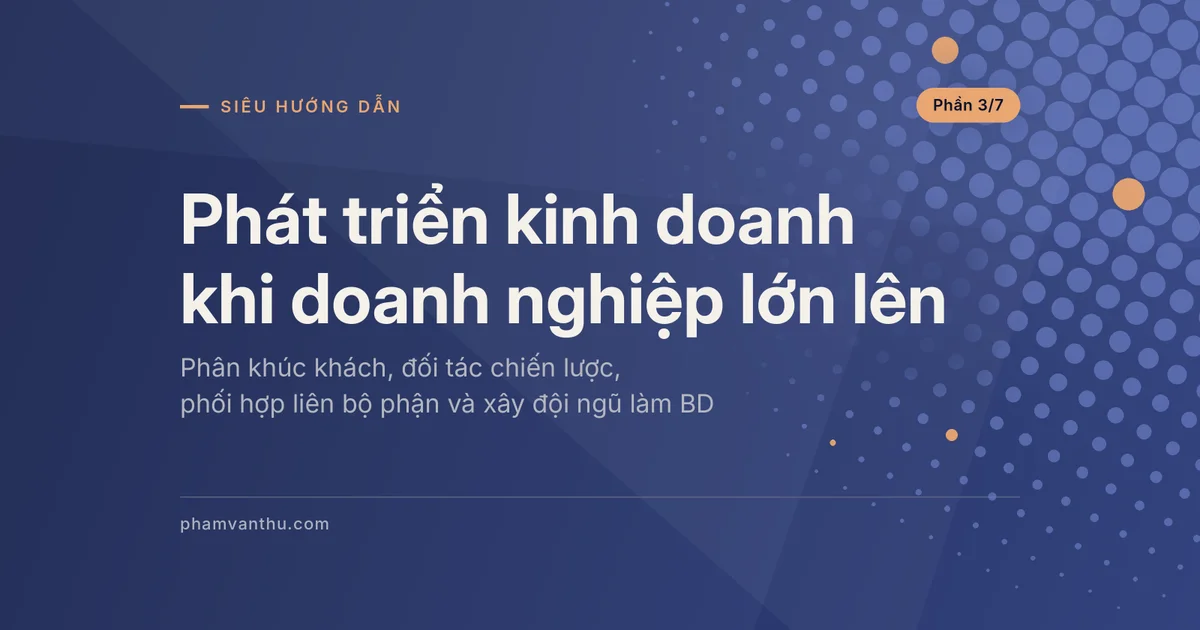 Ảnh đại diện bài Phát triển kinh doanh khi doanh nghiệp lớn lên, phần 3 trên 7