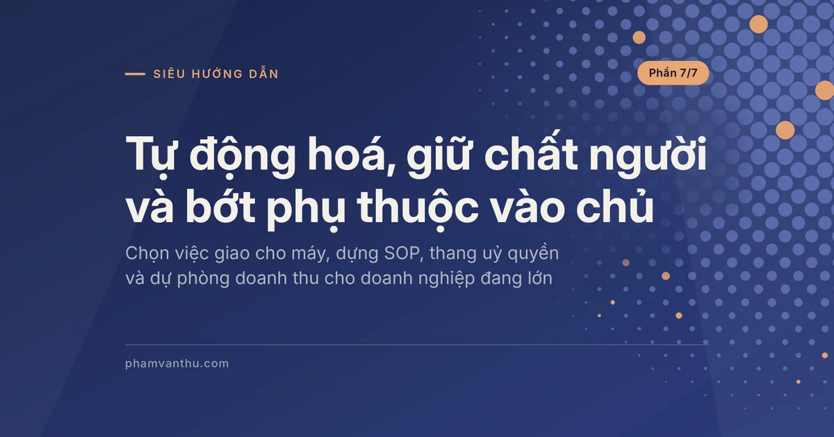 Ảnh đại diện bài tự động hoá phát triển kinh doanh và xây doanh nghiệp bớt phụ thuộc vào chủ